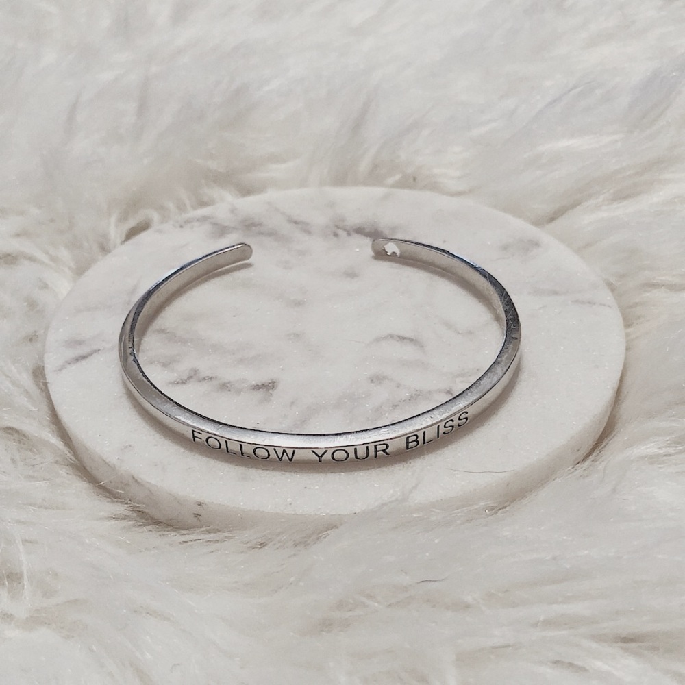 “Follow Your Bliss” adjustable bangle